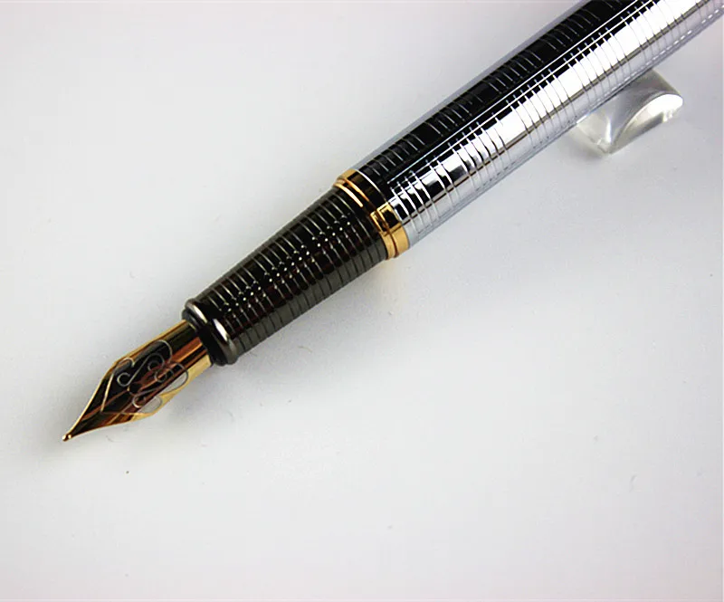 Ручка перьевая Классическая для школы и офиса золотистая серебристая|fountain