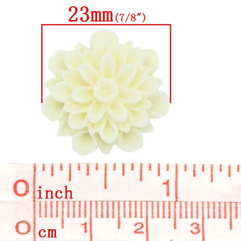 DoreenBeads полимерная фурнитура для украшений цветов слоновой кости 23 мм (7/8 &quot) x 22