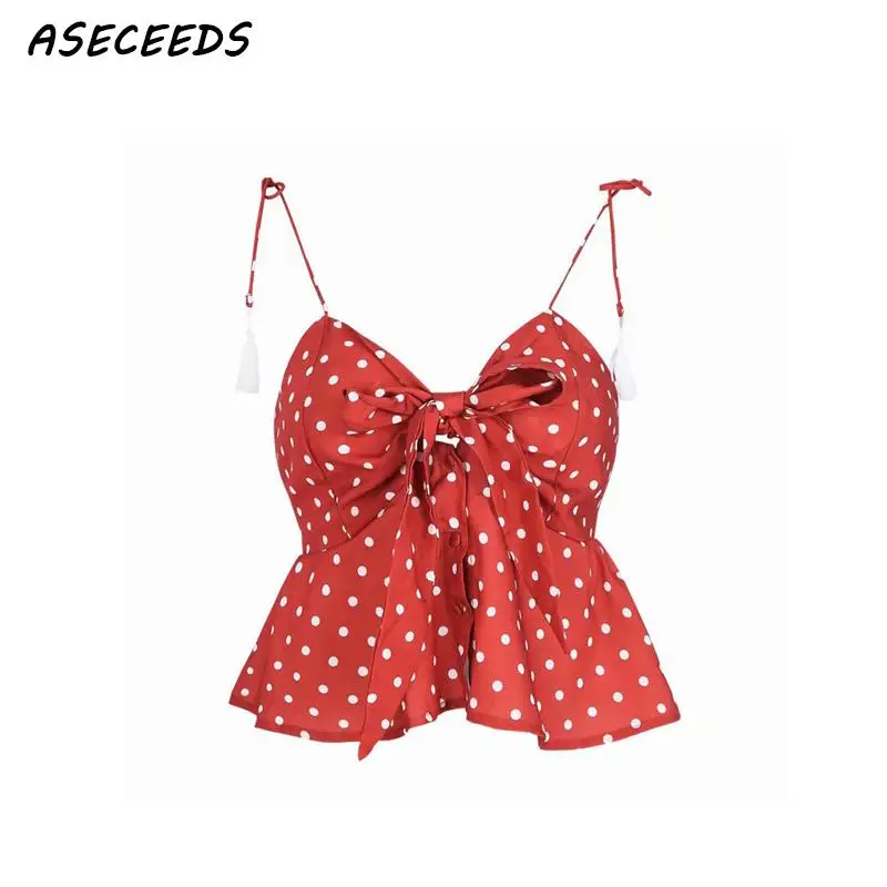 2019 летняя боховая туника красный укороченный Топ для женщин винтажный галстук