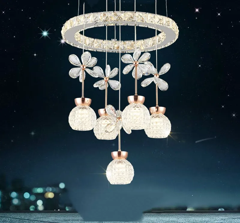 люстры люстра в спальню Современные кольцо светодио дный свет Cristal Lustre
