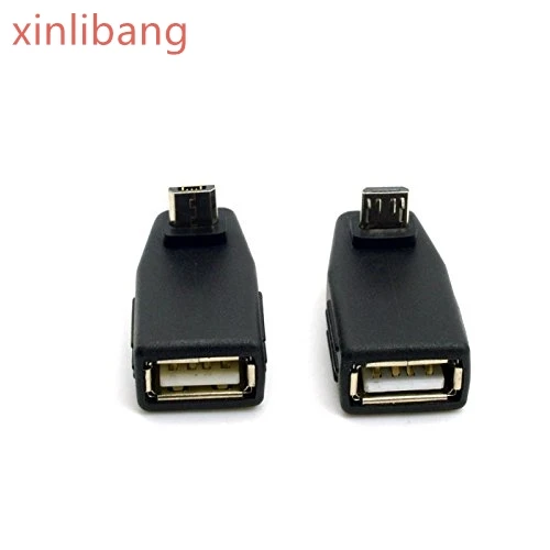 90 градусов вверх и вниз прямоугольный микро USB Тип B к Женский OTG адаптер для