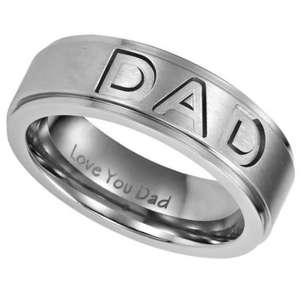 Титановое кольцо PIXNOR с гравировкой Love You Dad мужские кольца на палец семейная