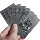 Черная карточка для покера, пластиковые аксессуары для игр, водонепроницаемые пластиковые карты с золотом 24 карата, коллекция волшебных подарков
