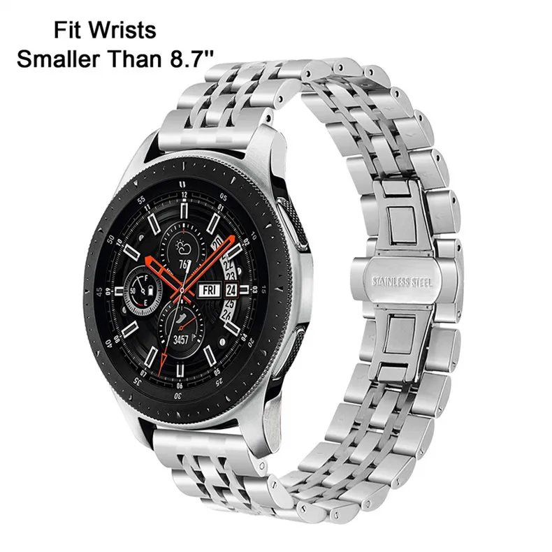 Ремешок из нержавеющей стали для samsung gear S3 frontier/классический 46 мм браслет металлическая пряжка бабочка твердая быстрая замена