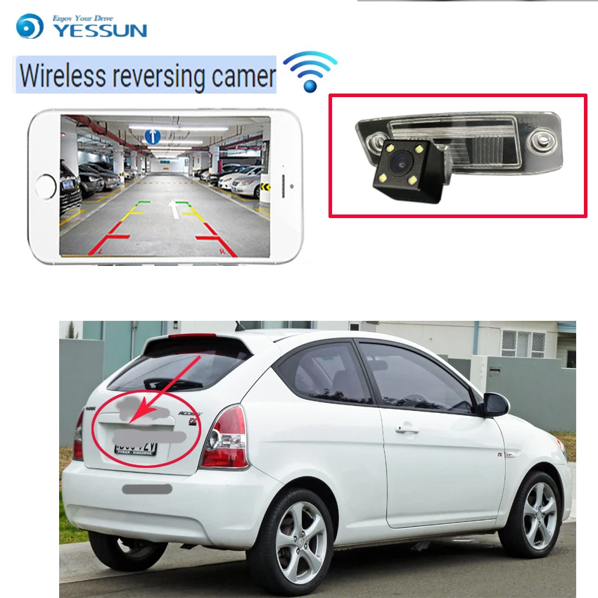 New Arrival! For Hyundai Accent MC 2005~2011 for KIA Carens Ceed Rondo2006~2013 wireless car reversing camera waterproof Full HD