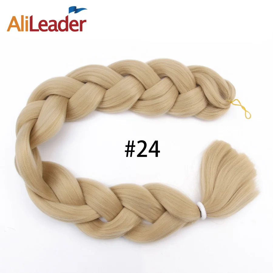 #24 Alileader чистый цвет, канекалон, коса, синтетика, экспрессия, волосы в косах, для удлинения, косы вязанные крючком, 36 дюймов, 165G, афро, огромные волосы - Цвет: #24