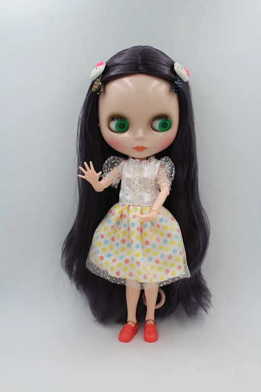 Кукла Blygirl Blyth светло фиолетовые волосы 285BL4521 белые 1/6 тела 19 суставов нормальная