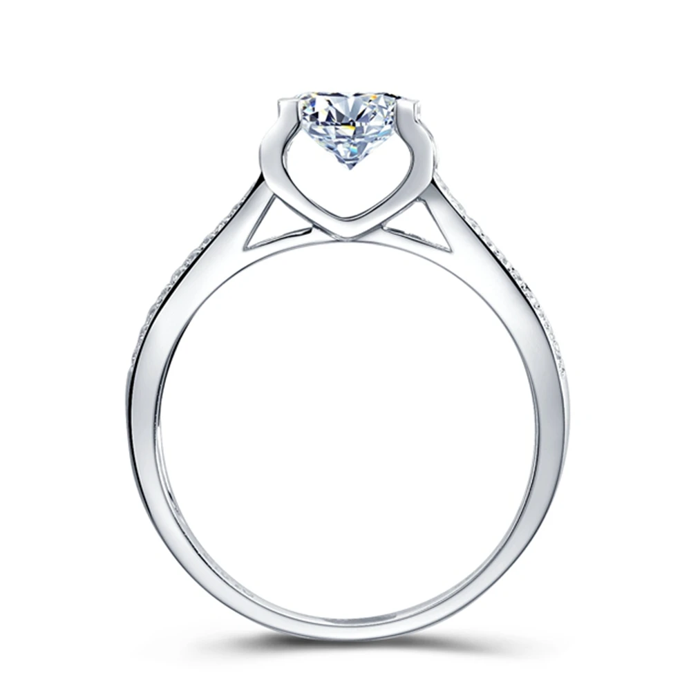 Moissanites Lab Grown Diamond Engagement Ring 3 CT DF Color Accent 14k White Gold Wedding Rings | Украшения и аксессуары