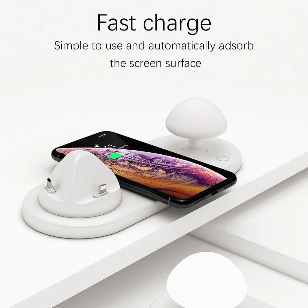 Portefeuille зарядная док-станция для samsung huawei Xiaomi type C Qi Беспроводное зарядное