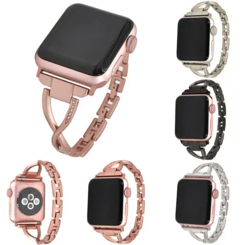 38 мм/42 мм браслет из нержавеющей стали женский ремешок для Apple Watch 3 2 1 Элегантный и