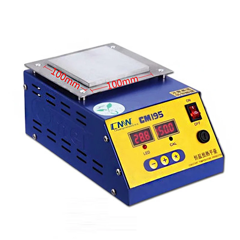 100*100mm Digital Thermostat Platform Heating Plate Preheating Station For Phone Repair Screen Separator CM-195 60 60mm microcomputer temperature controlled heating platform mobile phone screen removal preheating platform bozan 946 60 500w