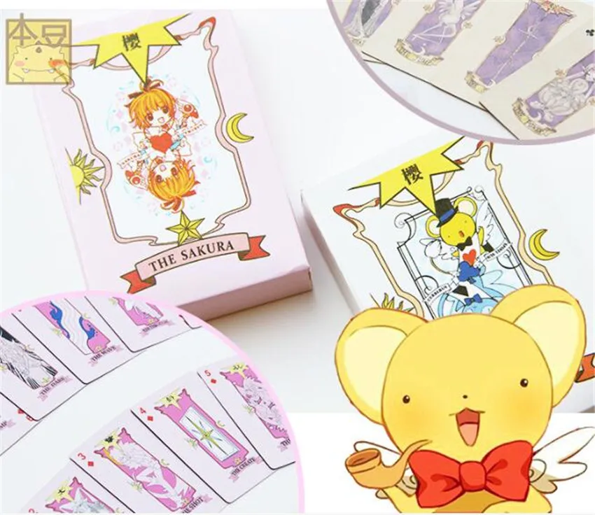 Аниме Косплей карты Captor Sakura KINOMOTO Таро С Clow Покер Волшебная Книга набор в коробке