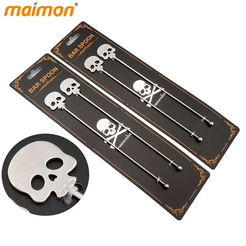 2 шт./упак. стеклянные палочки для перемешивания напитков с черепом из