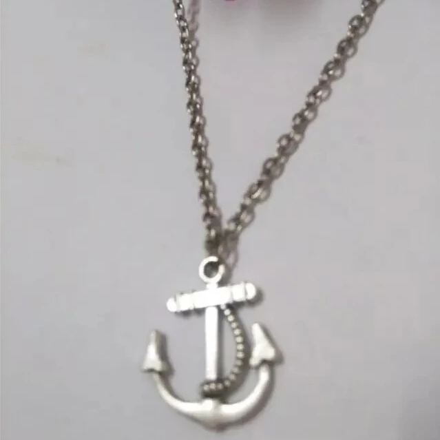 

Fashion Tibetan Silver Sailor anchors Charms Statement Necklace & Pendants DIY Jewelry For Woman 1pcs B332