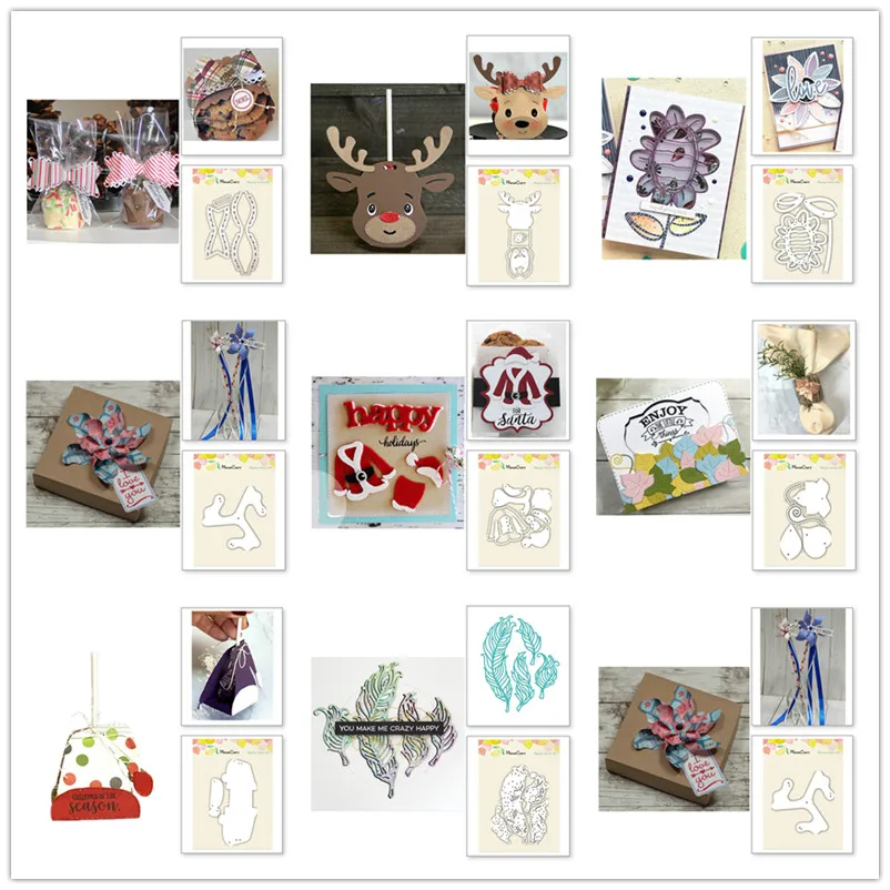 Рождественская коробка с оленем металлические резные штампы рамка для рукоделия