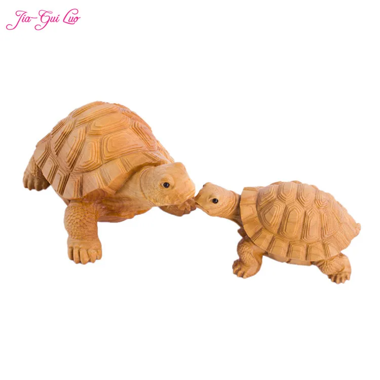 

JIA-GUI LUO Boxwood carving crafts home decorations animal model statue pretty Valentine 's Day gift Tortoise A012