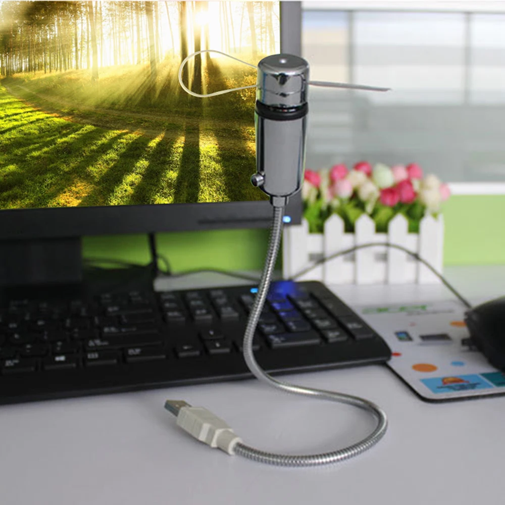 UF-211-07 мини USB портативный дисплей в реальном времени Вентилятор Кулер гаджеты гибкие на гибкой ножке, светодиодная часы прохладные для ноутбука ноутбук ручной вентилятор