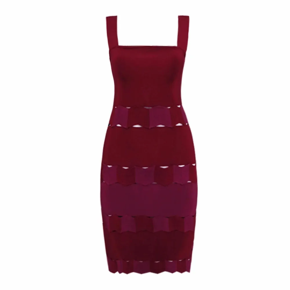 Elegant 2017 new winter women's dress burgundy A line bandage dresses wholesale HL party dropshipping | Женская одежда