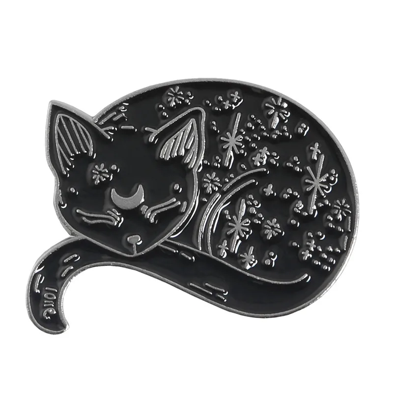 Булавки для кошек, черная кошка с черепом, объятия, пара животных, котенок, эмалированная булавка, ведьмы, броши с котами для любителей животных, Нагрудный значок, булавка в подарок - Окраска металла: Style4