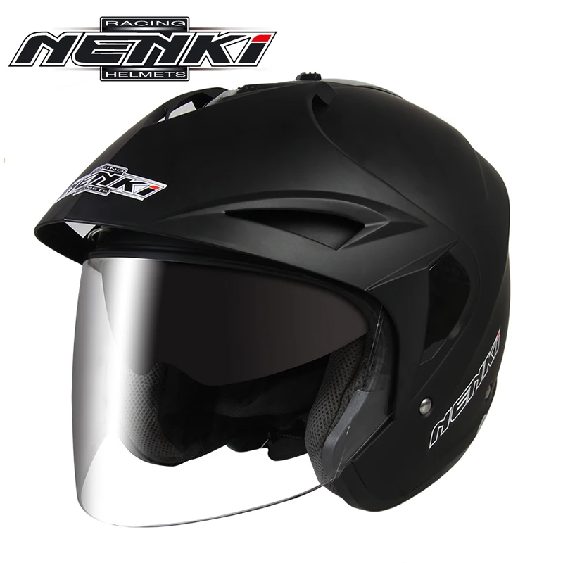 NENKI мотоцикл с открытым лицом двойной козырек объектив шлем Casco мото Винтажный