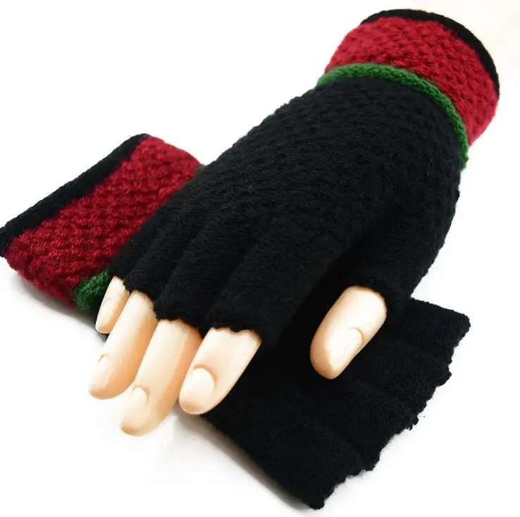 5 пар/упак. Половина Finger пальцев шерстяные вязанные запястья перчатки зимние