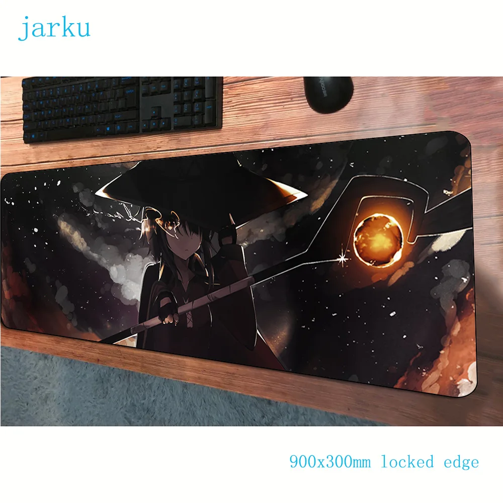Megumin коврик для мыши 900x300 мм, красивый коврик для компьютерной мыши, игровые аксессуары, большой коврик для мыши на день рождения, клавиатура, игры, pc gamer