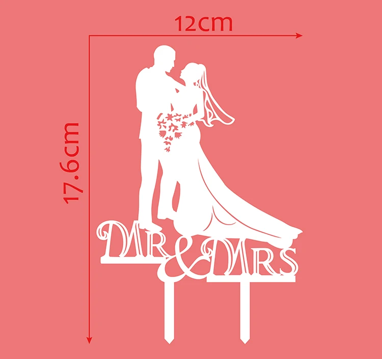 1 шт. Креативные Свадебные акриловые флаги для жениха торта MR & MRS флажки свадьбы