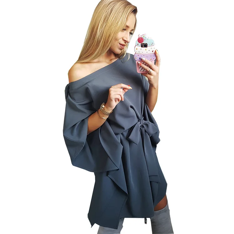 Осеннее женское платье 2018 модная одежда больших размеров Женское зимнее с бантом