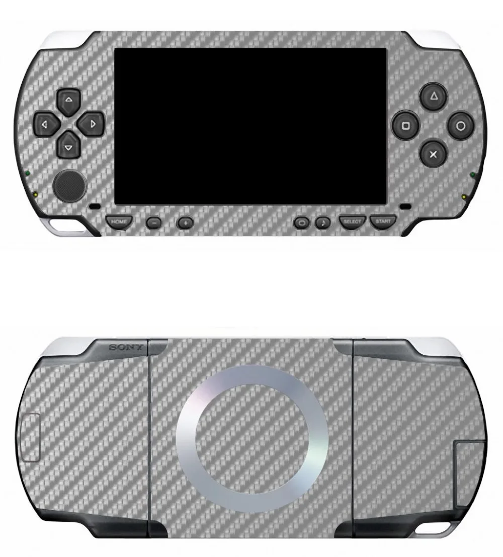 Серебристая виниловая наклейка из углеродного волокна для Sony PSP 1000 наклейки кожи