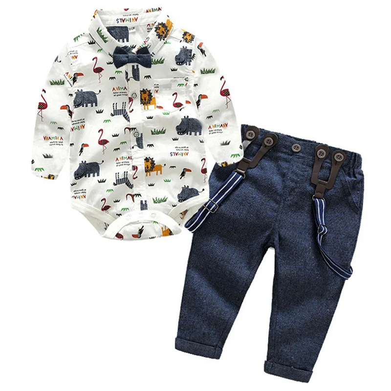 Kids Clothes T-Shirt+Jeans 3Pcs Outfit Baby Boy Gentleman Suits Autumn Winter Boys Long Sleeve Sets Infant Clothing |