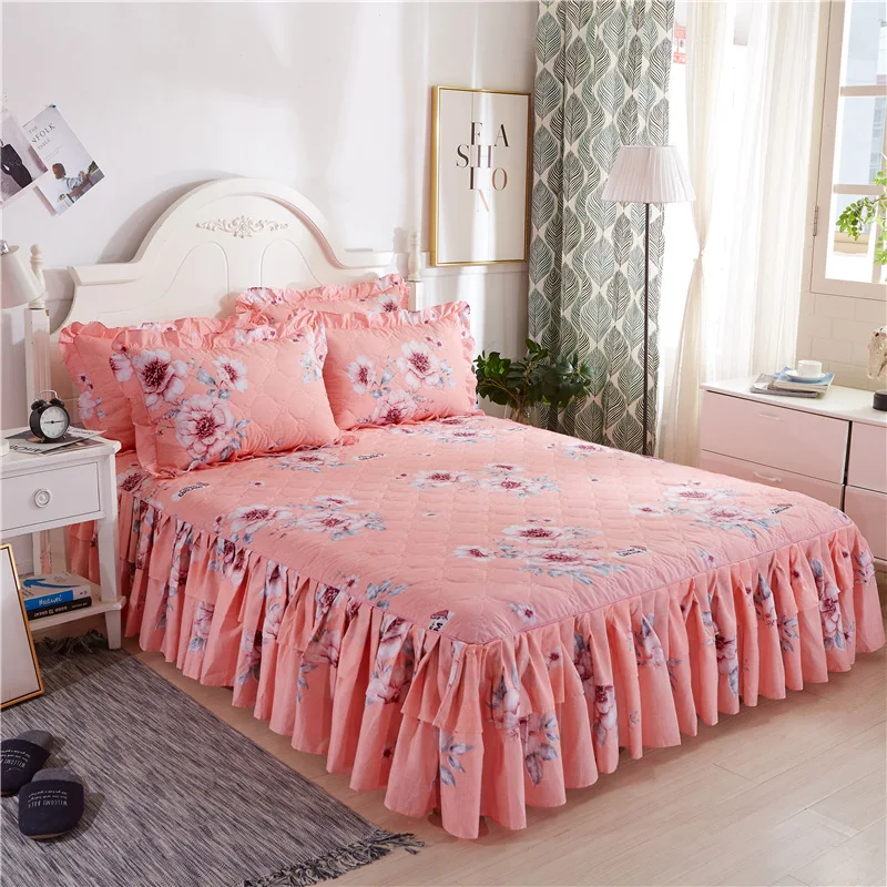 ZHH юбка для кровати с оборками и цветком утолщенная простыня матрас эластичный