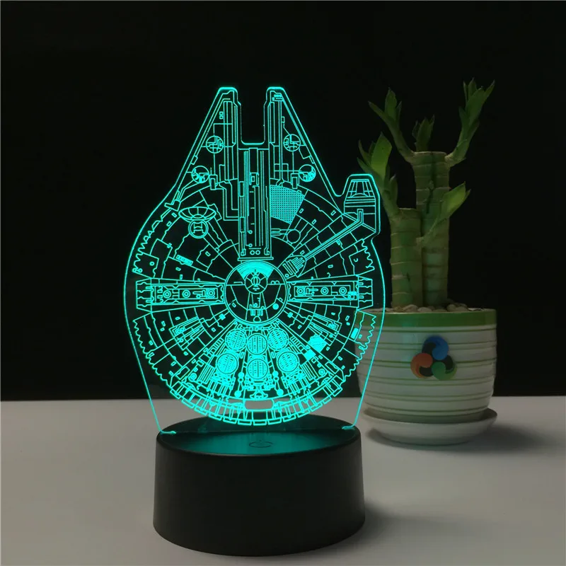Графический планшет Star Wars Тысячелетний сокол 3D Holograma Lampka ночной Светильник USB Luz De