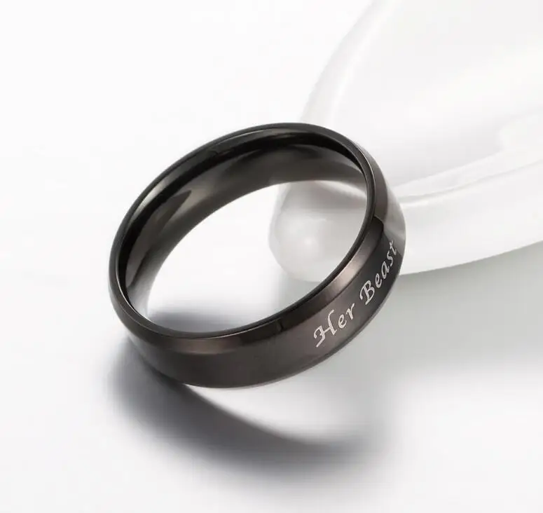 316L нержавеющая сталь ее зверь и его Красота любителей кольцо|jewelry stainless steel|stainless