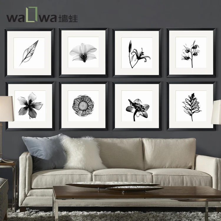 Wall frog X photography triptych modern minimalist black and white bedroom wall hanging Home Furnishing mural painting the livin | Дом и сад