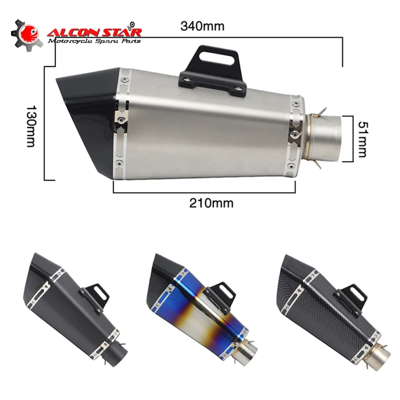 Выхлопной глушитель Alconstar 51 мм для мотоцикла мотокросса AkYoshimura FZ1 R6 ZX6R ZX10 Z900 1000 GSXR650