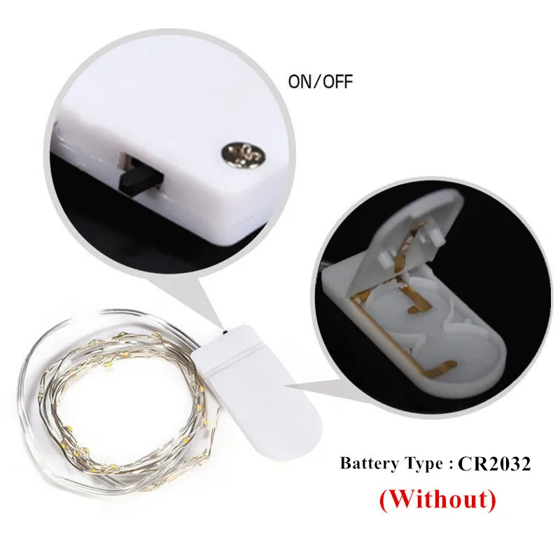 Фея светодио дный гирлянды СВЕТОДИОДНЫЕ Огни серебро провода 2 м 20 LED Кнопка