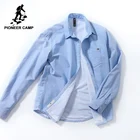 Рубашка Pioneer camp Мужская зимняя с длинным рукавом, плотная Флисовая теплая, простая брендовая одежда, 100% хлопок, ACC801499