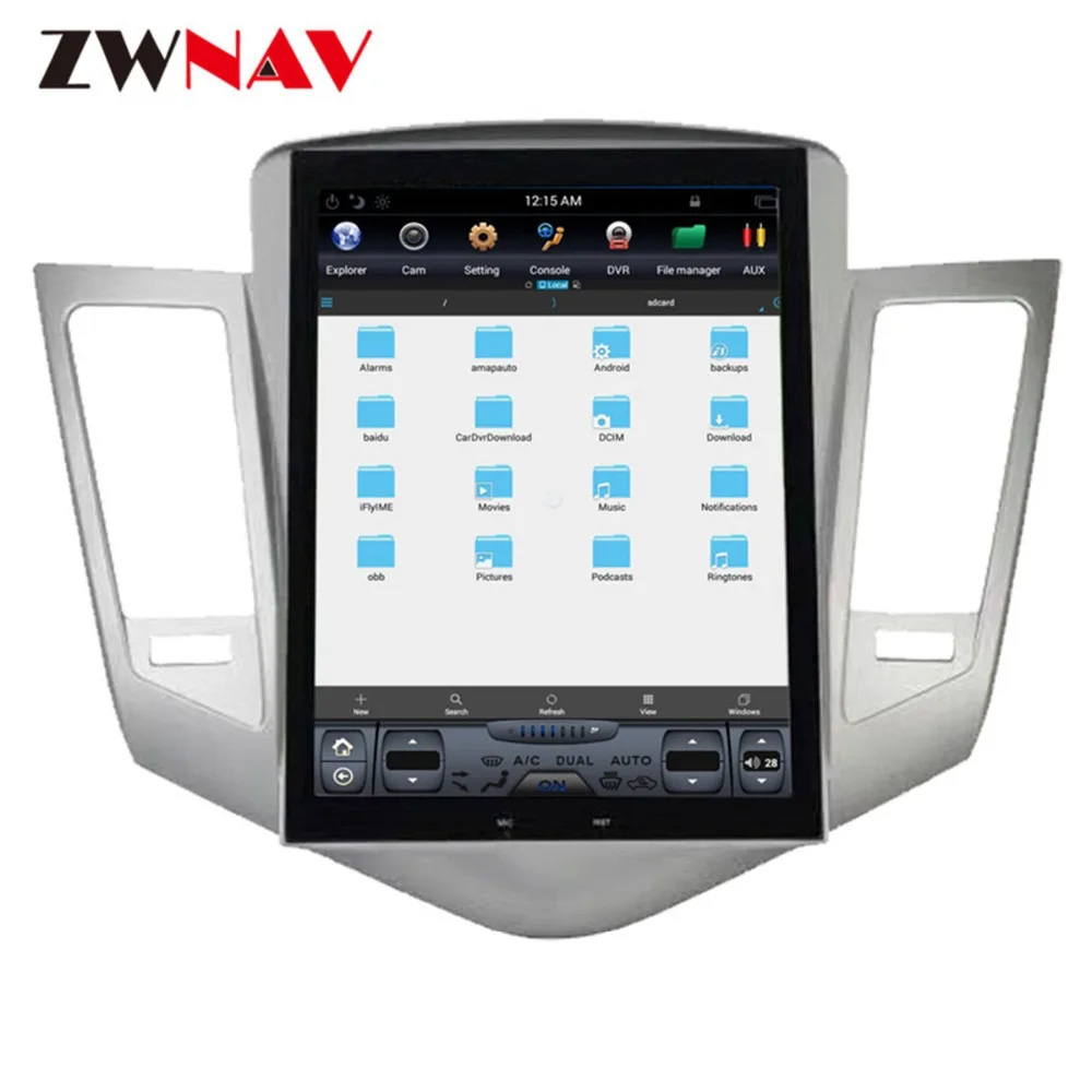ZWNVA Тесла стиль экран новейший Android 7,1 автомобильный dvd-плеер gps навигация Радио экран для CHEVROLET CRUZE 2009-2013