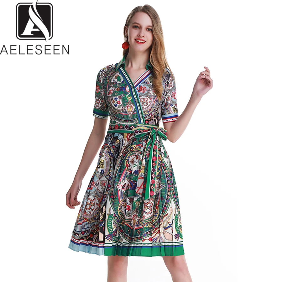 AELESEEN платье для подиума дизайнерские 2019 летние модные женские платья с принтом