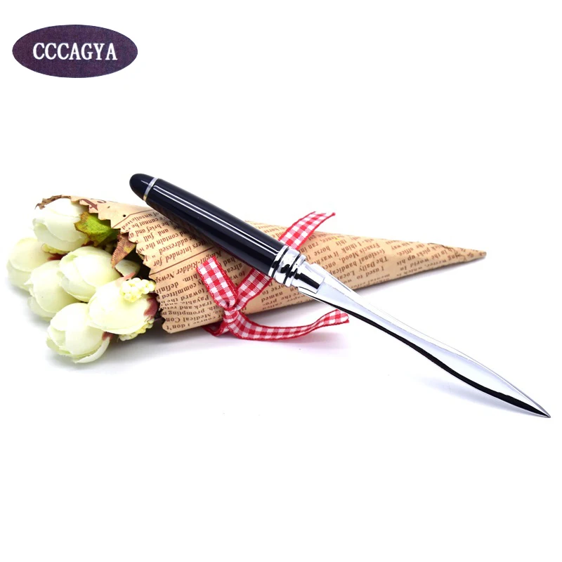 black CCCAGYA F002 нож из нержавеющей стали для резки бумаги. Ручка школьные офисные подарки аксессуары открытые письма нож принадлежности. Распаковка инструмент - Цвет: black