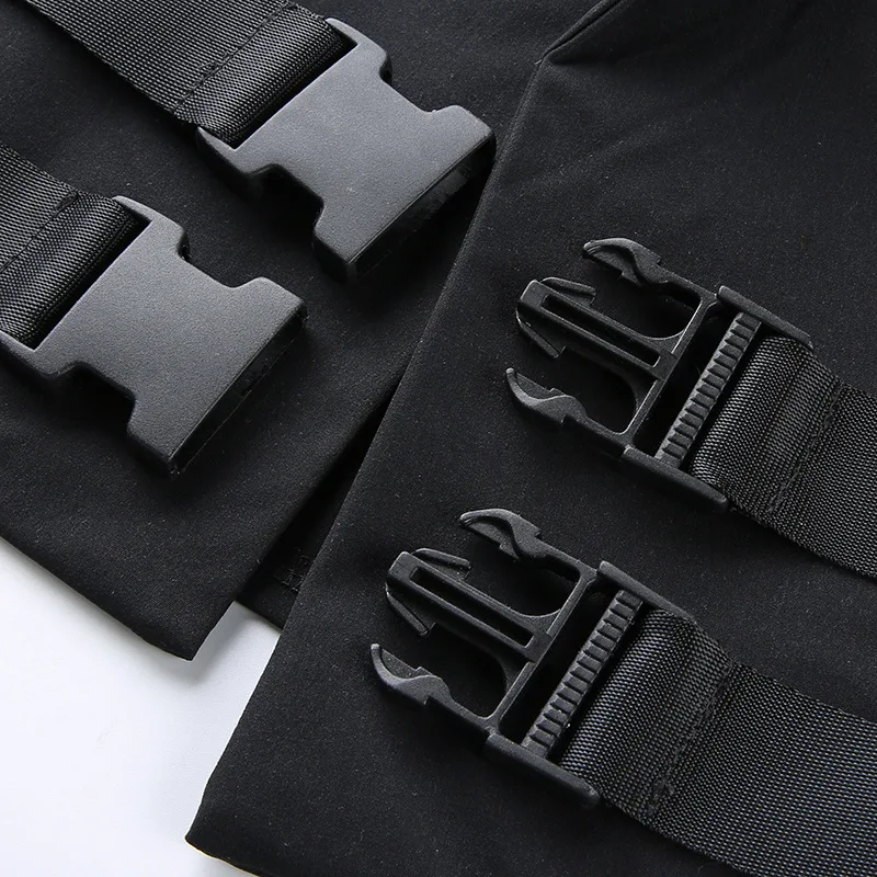 Женские укороченные топы с двойной пряжкой черная футболка коротким рукавом и