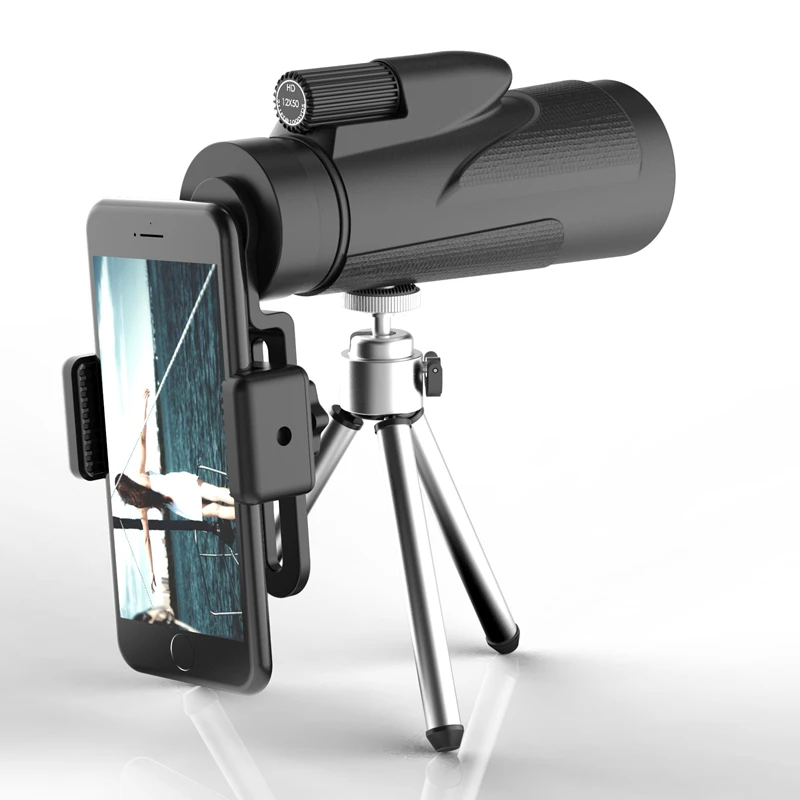 Монокуляр SUNCORE HD 12X50 для охоты в Военном Стиле профессиональный телескоп высокого