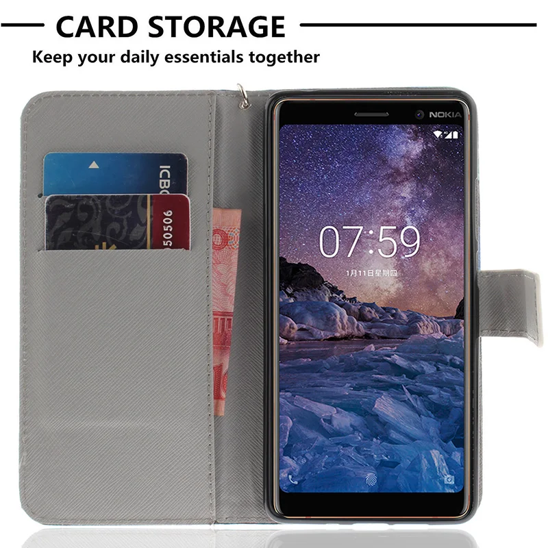 Роскошный чехол из искусственной кожи с откидной крышкой для Nokia 7 Plus чехлы