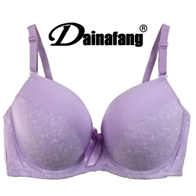 Лаванда 42/95 40/90 38/85 44 44/100D DD E Cup sutia Большой размер женское нижнее белье бюстгальтер, цветочный принт бант нижнее белье бюстгальтер сексуальный бюстгальтер - Цвет: Лаванда