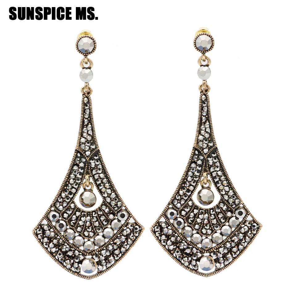 Серьги под старину золото длинные серьги с кристаллами|earrings antique gold|earrings antiquejewelry