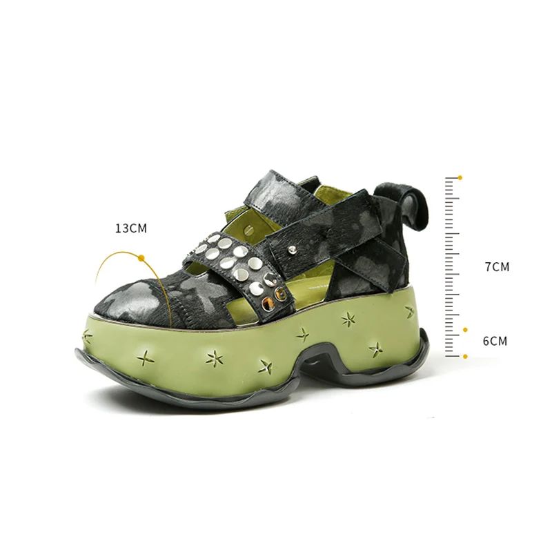 Женская обувь IGU сандалии из натуральной кожи с заклепками и Т-образным ремешком