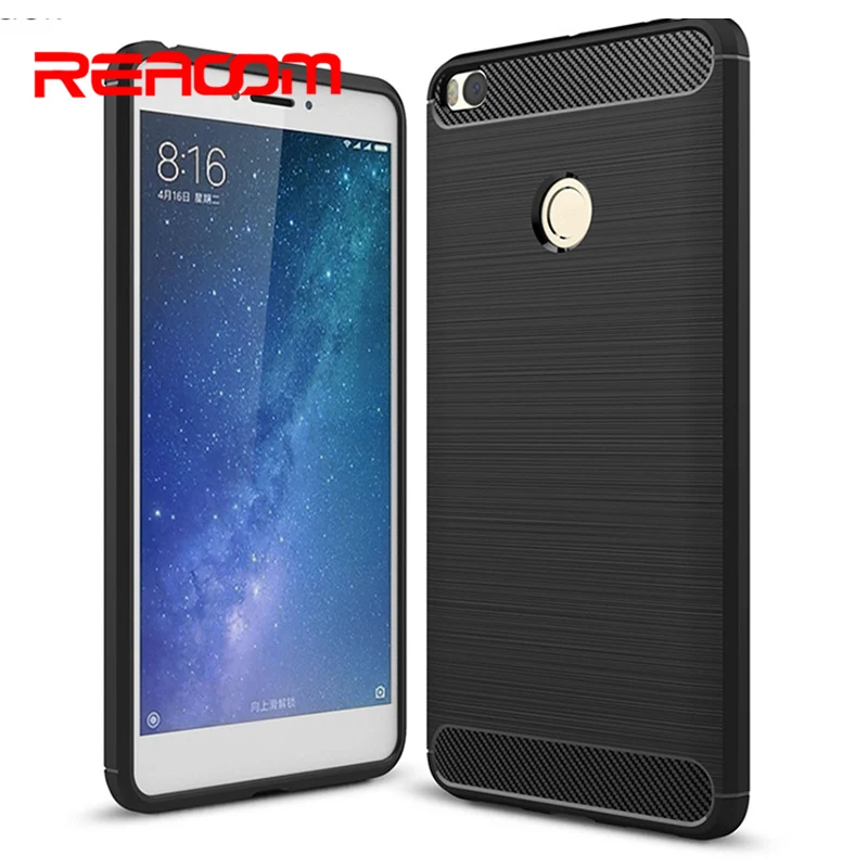 Reaoom для Xiaomi mi Max 2 чехол телефона чехол-накладка из углеволокна камеры Xiao Max2 модный