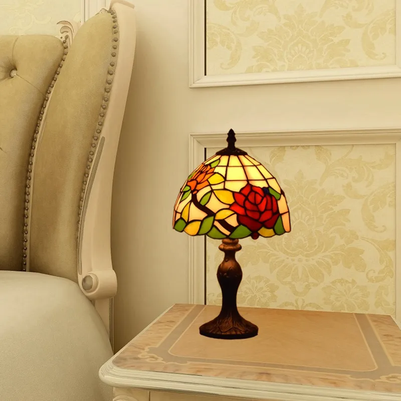 Тиффани Стиль Лампы Цветочный Ночной светильник 8 дюймов маленький цветное