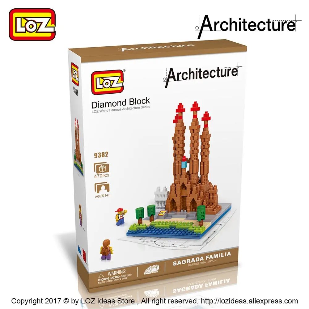 LOZ Алмазные архитектурные блоки игрушка Sagrada Familia церковь замок Строительные