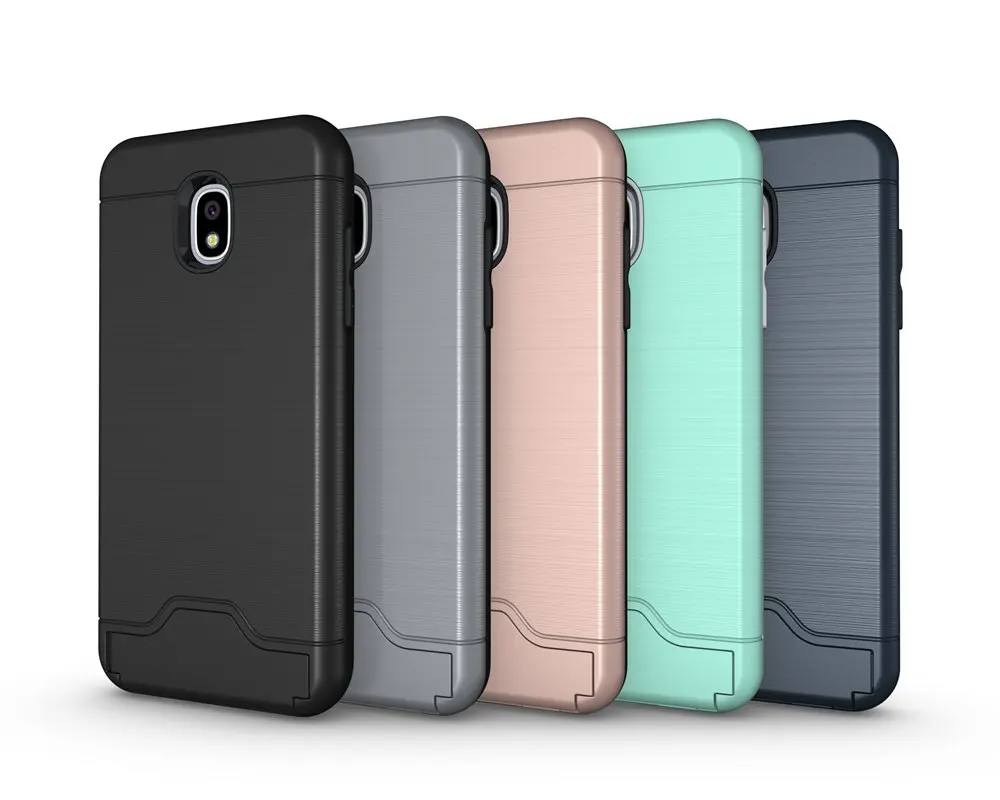 Ударопрочный чехол Встроенный держатель для кредитных карт/ID слот подставка Samsung